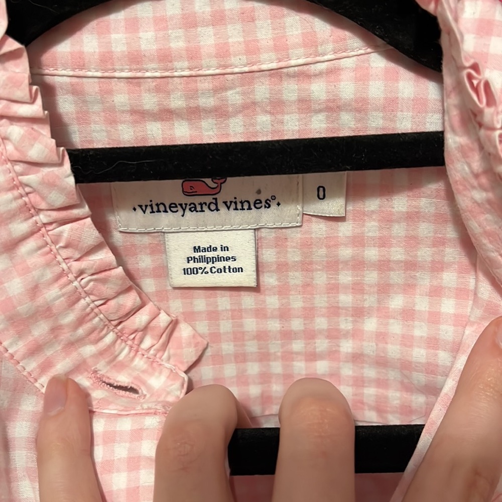 Pink gingham button down - Picture 6 of 7